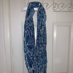 Blue and White Loop Scarf